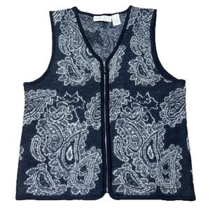 Vintage Studio Works 100% Wool Tweed Paisley Vest Men's Small
